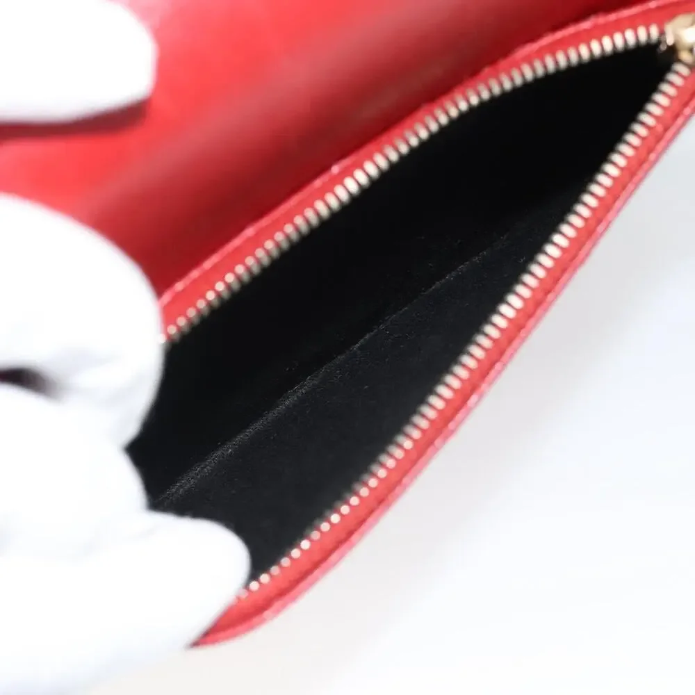 Chanel Calfskin Chain Shoulder Bag Red
